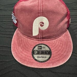 New Era Phillies x Eric Emanual Maroon Trucker Snapback Cap